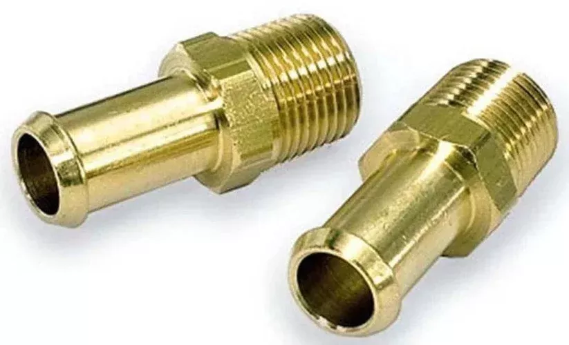 Moroso Fuel Hose Fitting – 3/8in NPT to 3/8in Hose – Brass – Single