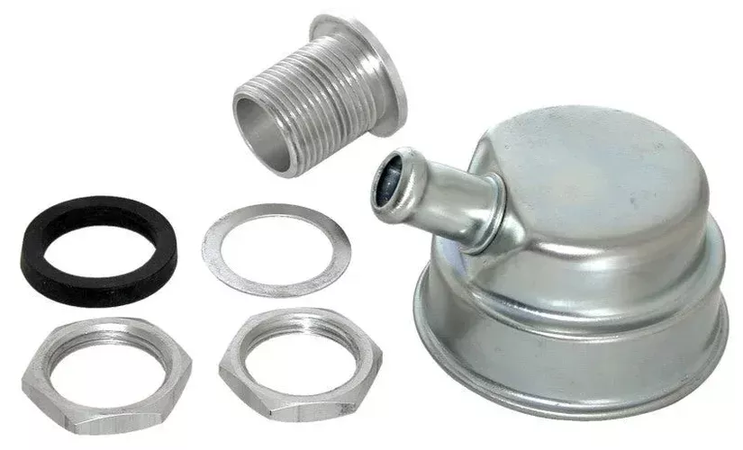 Moroso Positive Locking Breather – 3/4in Hose – Clear Finish