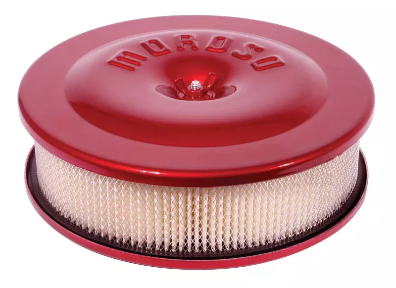 Moroso Race/Street Air Cleaner – 8-1/2in x 2-3/8in Filter – Aluminum – Red Powder Coat