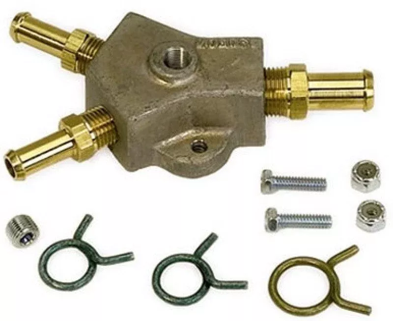 Moroso Universal Fuel Block Kit – 1/2in Hose Inlet w/Two 1/2in Hose Outlets