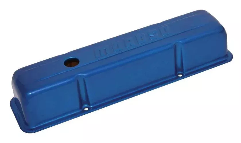 Moroso Valve Cover – Blue Powder Coat – Single fits Chevrolet Small Block