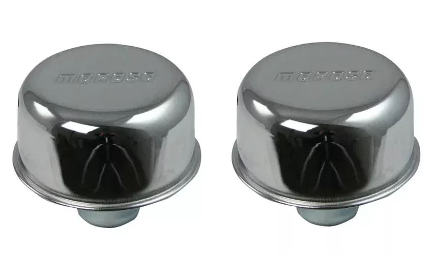 Moroso Valve Cover Breather – 1.22in Diameter – One Piece Push-In Type – Chrome Plated – 2 Pack