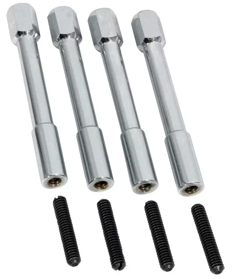 Moroso Valve Cover Hex Head Nuts – 1/2in Head – 3-7/8in – Steel – Chrome Plated – Set of 4
