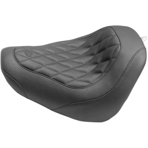 Mustang Black Wide Tripper Solo Seat for 2018-2024 Harley Fat Bob - Diamond