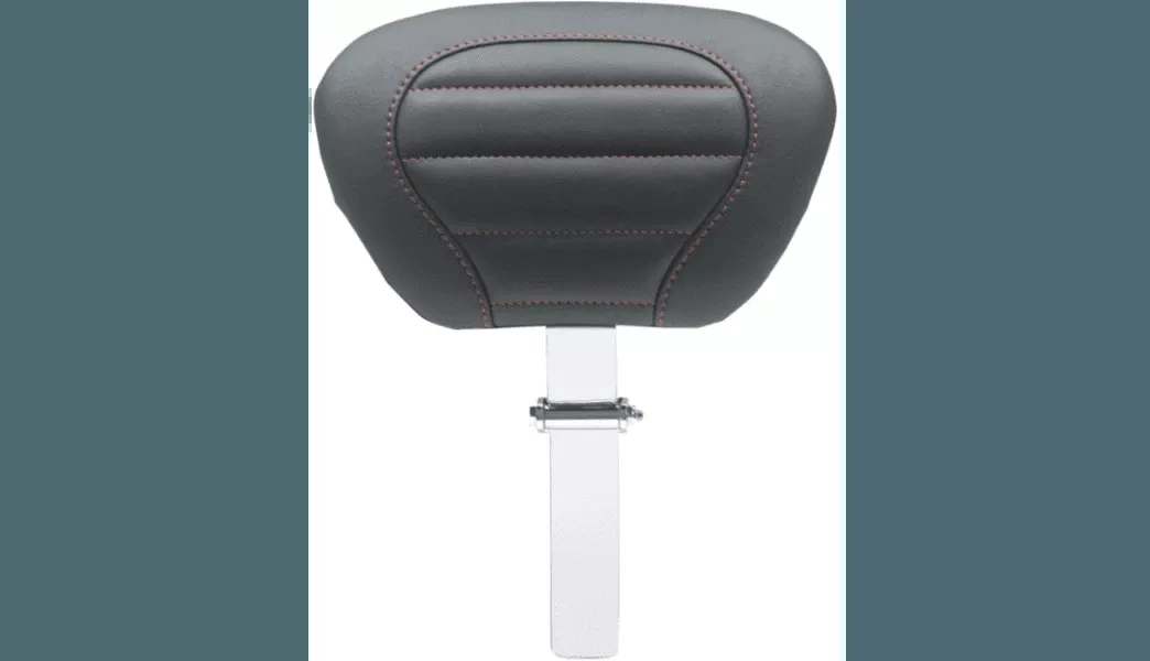 Mustang Seats Deluxe Touring Driver Backrest (Pad and Post Only) - American Beauty Red Stitching