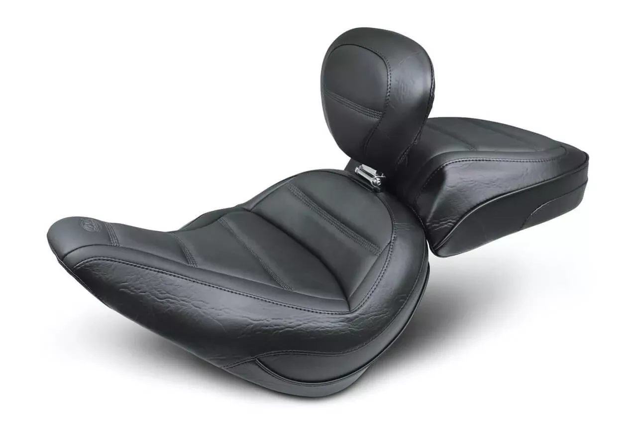 Mustang Standard Touring Solo Seat with Driver Backrest for '18-21 Harley-Davidson Softail Slim