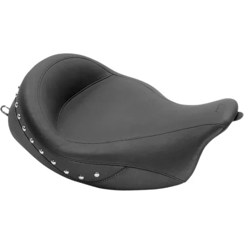 Mustang Wide Super Touring Solo Seat for 2008-2023 Harley Touring - Chrome Studs