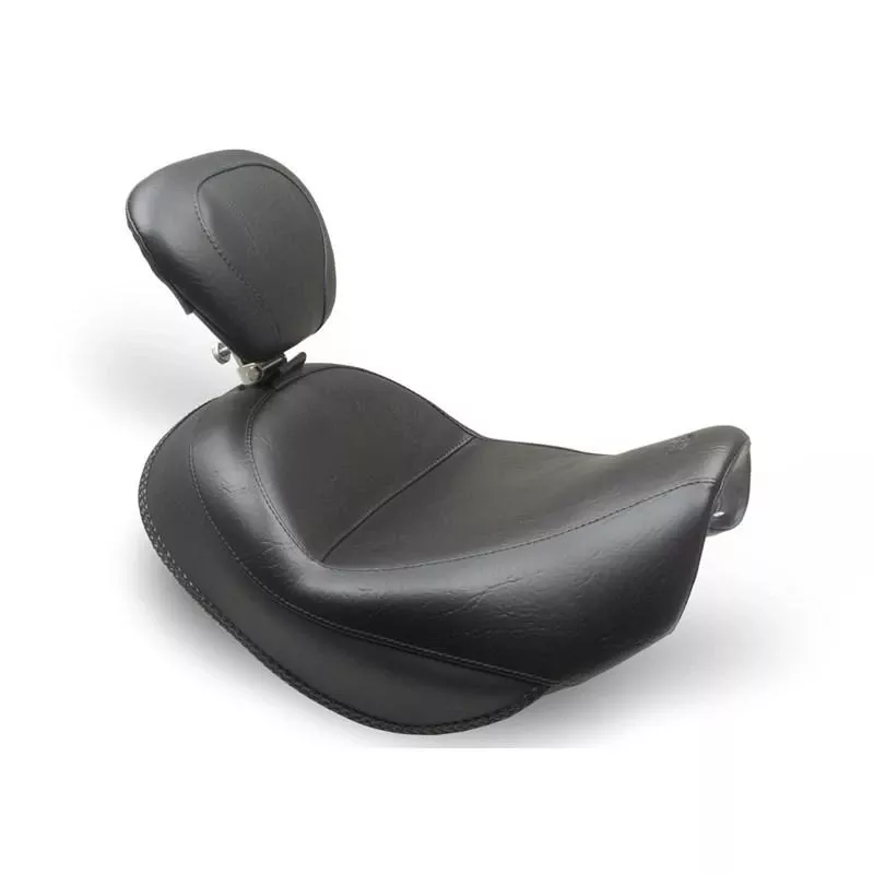 Mustang Wide Touring Solo Seat with Backrest for '15-19 Suzuki Boulevard C90T