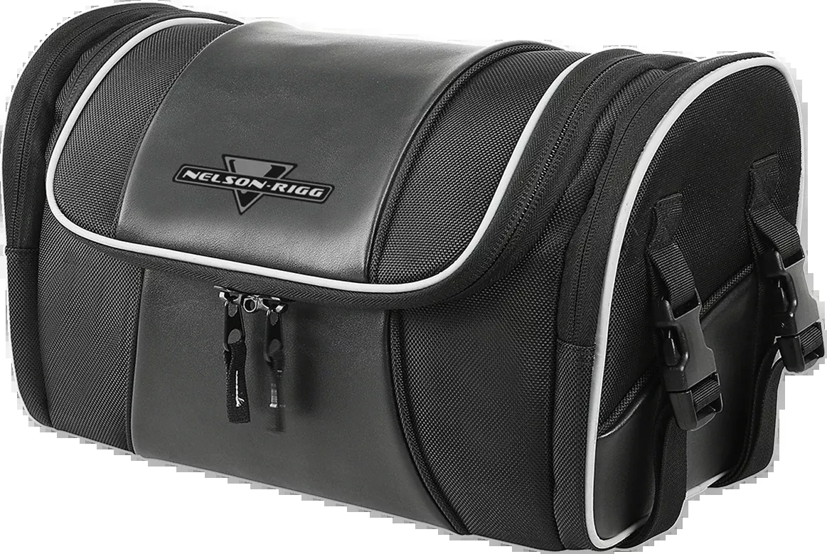 Nelson Rigg Black Route 1 Sissy Bar Day Trip Roll Bag for Harley Davidson