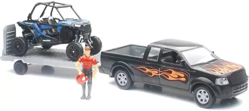 NewRay 1:18 Scale Toy Pick Up Trailer w/Polaris RZR 1000XP