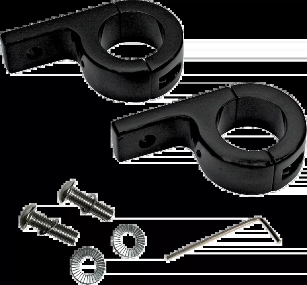 P-Clamp Mounts - Fog Light - Gloss Black - Harley-Davidson