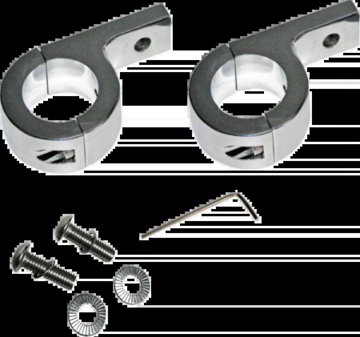 P-Clamp Mounts - Mount - Fog Light - Chrome - Harley-Davidson