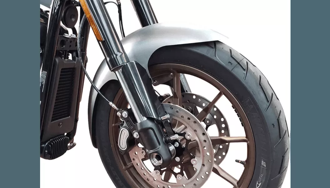 Paul Yaffe Bagger Nation Real Steel Cafe Front Fender Kit with Inverted Fork Adapters for '20-26 Harley Davidson Lowrider Models (Fits 19” OE tire 110/90-19)