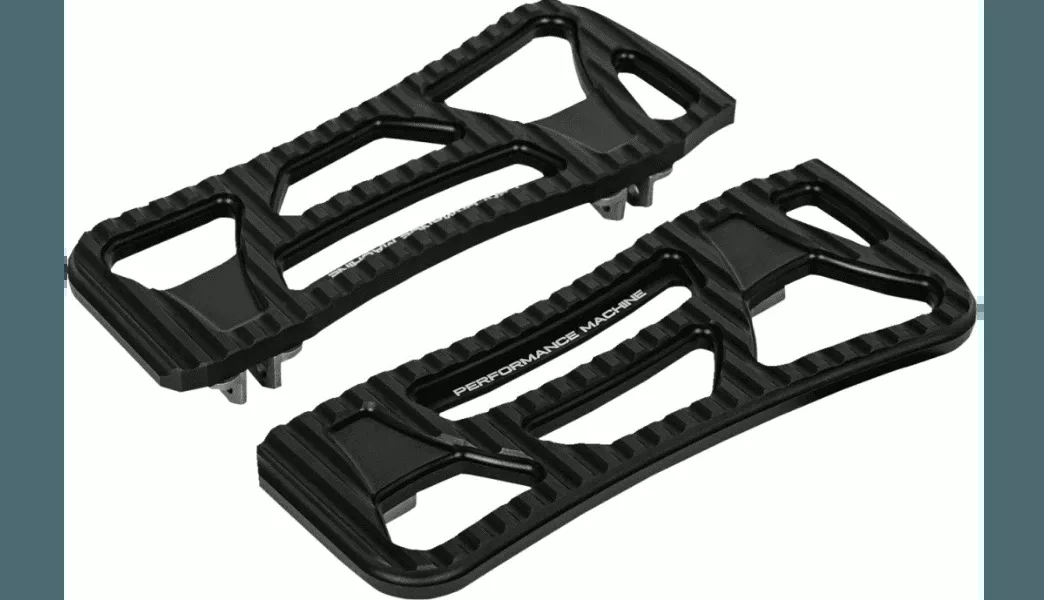 Performance Machine Drifter Rider Floorboards for '84-Up Harley Davidson Models with OEM Floorboard Brackets - Black Ops