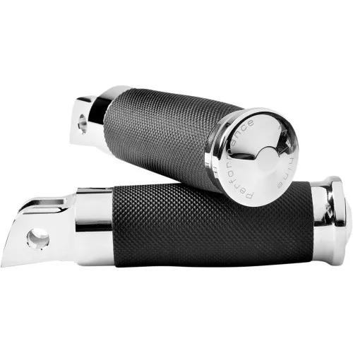 Performance Machine Rubber-Wrapped Contour Foot Pegs for Harley Models - Chrome