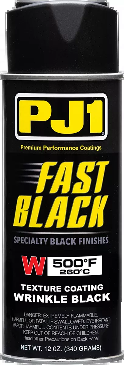 PJ1 Fast Black Wrinkle 500 Degree Universal ATV UTV MX Motorcycle Spray Paint