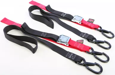 Powertye Fat Straps W/Soft Tye & Hooks Black/Red 1.5"X6' - 29621-S