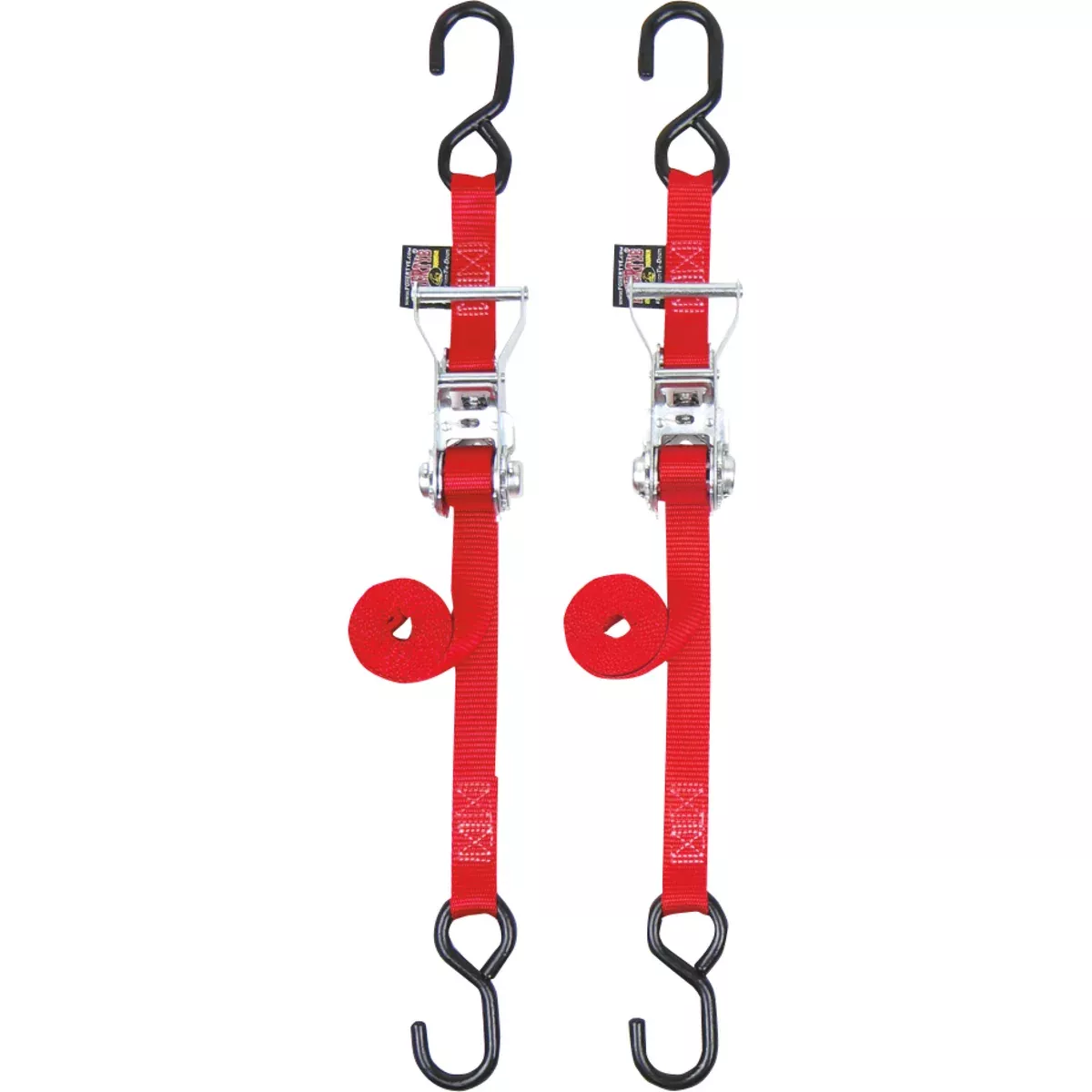 POWERTYE MFG. 3920-0332 32271 1" Ratchets Ratchet Tie-Downs - 1" x 6' - Red