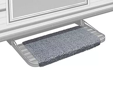 Prest-O-Fit 2-1043 RV Trailer Camper Wraparound Step Rug Gray 18" Wide