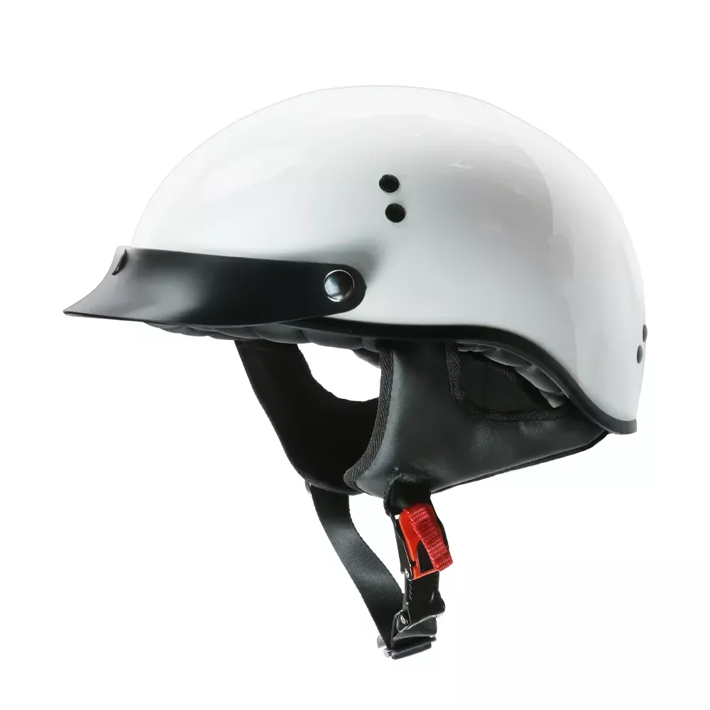 Prima Half Helmet w/ Peak Visor - White