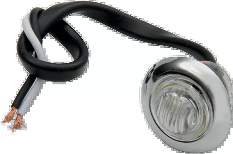 Pro One Amber LED Clear Lens Chrome Mini Marker Accent Light Harley Davidson