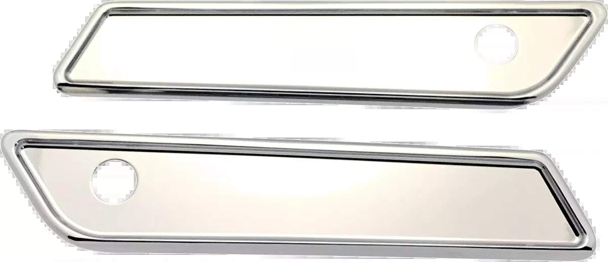Pro One Smooth Chrome Rear Saddlebag Latch Covers 2014-24 Harley Touring FLHRXS