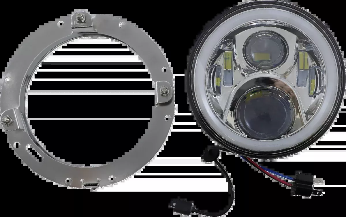 ProGLOW™ 7" Headlamp - with Mounting Ring - Chrome