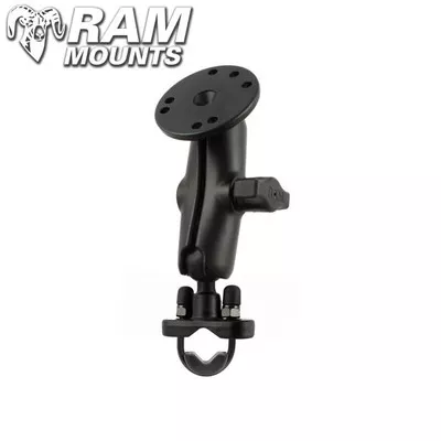 Ram Mounts Handlebar Rail Mount Base & Round Base Adapter with AMPs Hole Pattern
