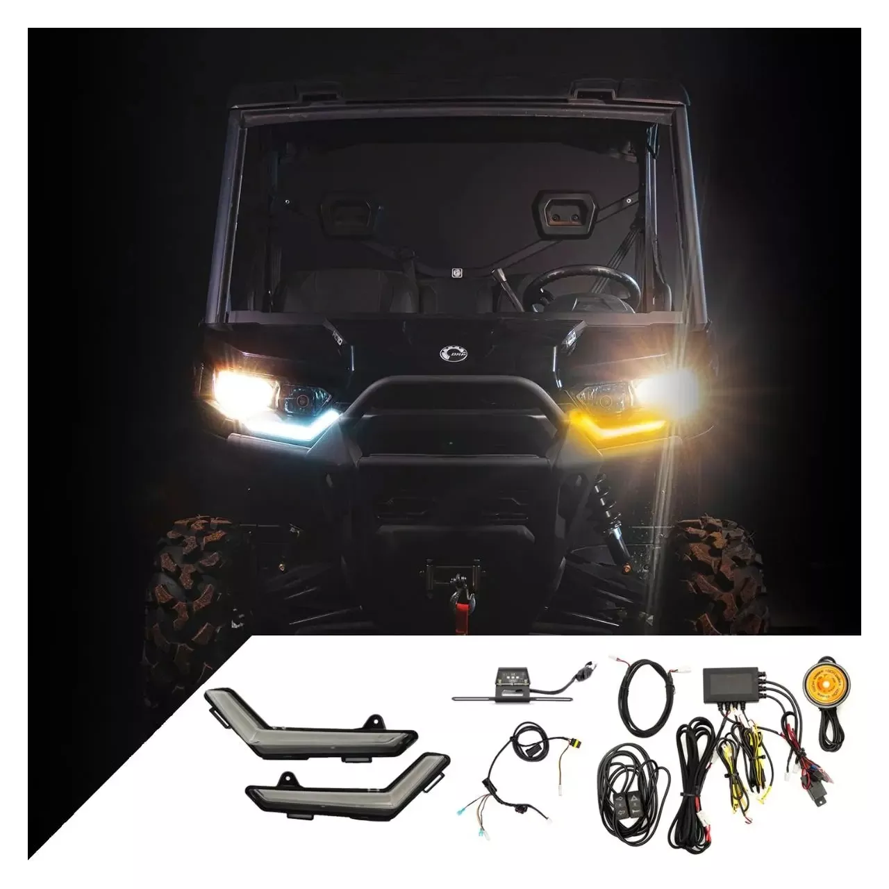 Ravek Gen-2 Auto-Cancel Turn Signal Kit w/White Running Lights Can-Am Defender 2016-2026