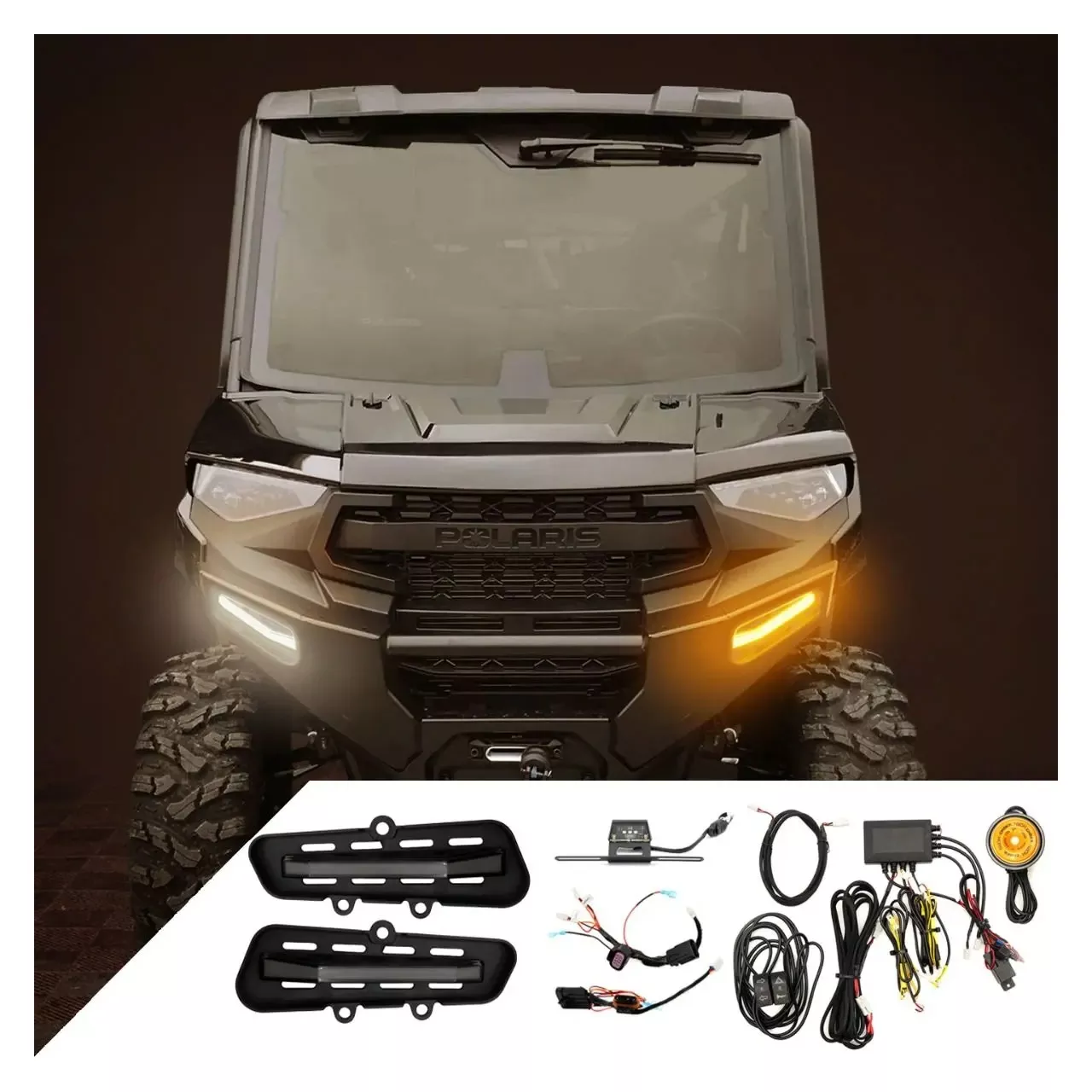 Ravek Gen-2 Auto-Cancel Turn Signal Kit w/White Running Lights Polaris Ranger XP 1000 2019-2026