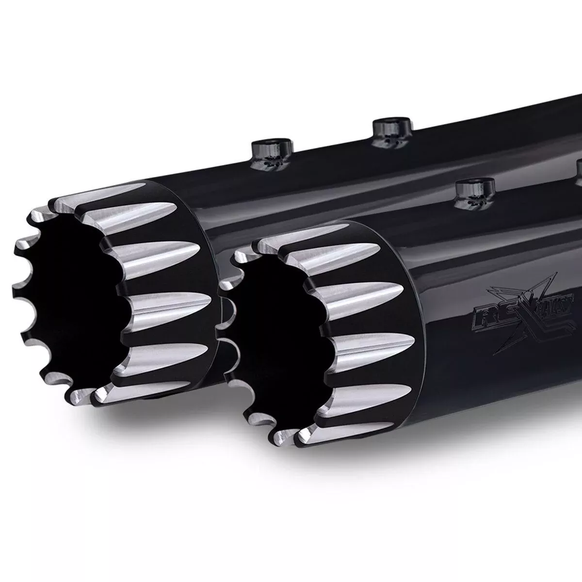 RCX 4.5 inch Slip On Mufflers for Harley Davidson Touring Models '99-16 - Black (6 Tip Styles To Choose From)