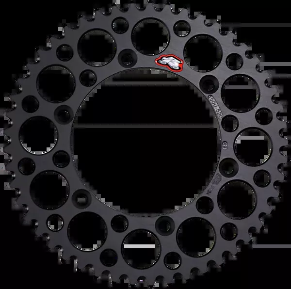 Renthal Rear Sprocket - Aluminum - 49 Tooth - Black - Honda/Yamaha
