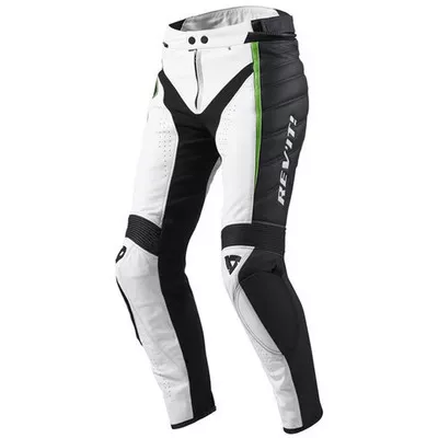 Rev'It! Women's Xena Leather Pants [White/Acid Green, 38 Euro Standard]