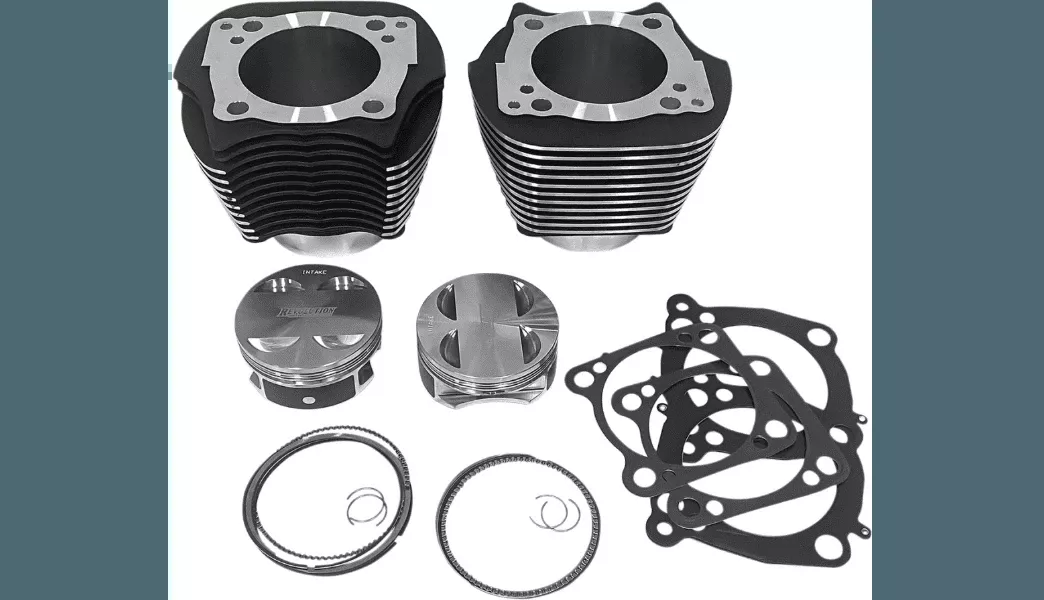 Revolution Performance 128" Bolt On Big Bore Kit for '17-Up Harley Davidson 114/117 M-8 Models - Black w/ highlighted fins