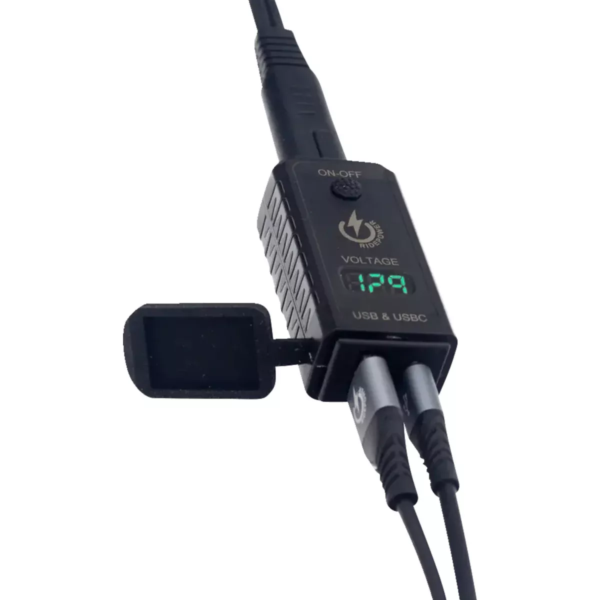 RIDEPOWER 3807-0669 RPSAEUSBUSBCADP SAE to USB-C/USB Adapter SAE to USB-C/USB Ports Adapter - Charger - Digital Voltage Indicator