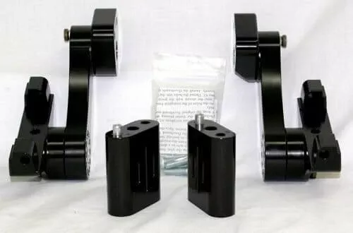 Rivco Adjustable Passenger Floorboard Mounts for Harley Davidson Touring Models with Rinehart True Dual Exhaust - Black