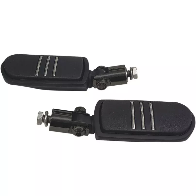 Rivco MV135MB Matte Black Steel & Rubber Folding Bolt-On Motorcycle Foot Pegs