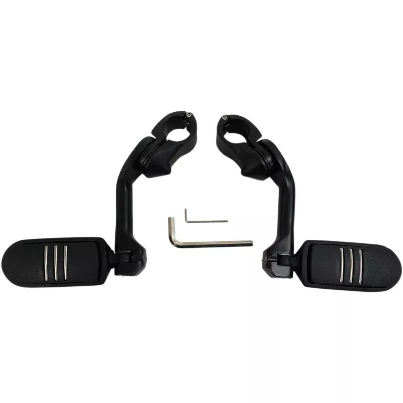 Rivco MV155MB Matte Black Motorcycle Highway Pegs w/ Mounts 1-1/4" Bars Harley