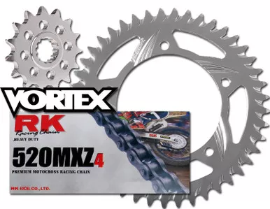 RK Vortex Blk MX Alu QA Chain and Sprocket Kit for HON 2004 CR125