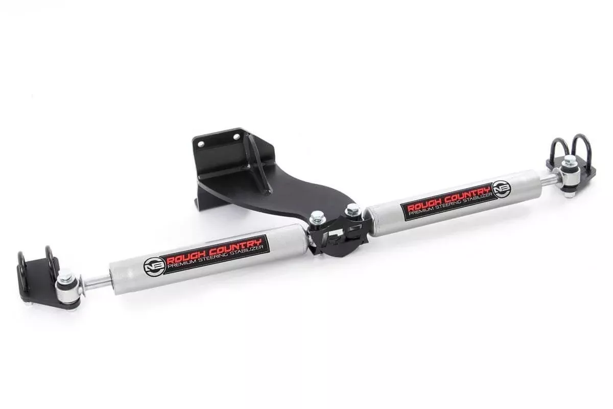 Rough Country 8749430 Dual N3 Steering Stabilizer Kit 14-19 Dodge Ram 2500 3500