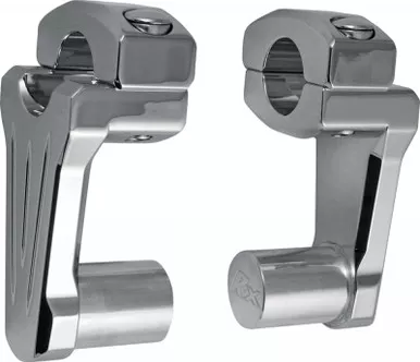 Rox Pivoting Handlebar Riser Chrome 1" W/2" Rise - 4R-P2CC02