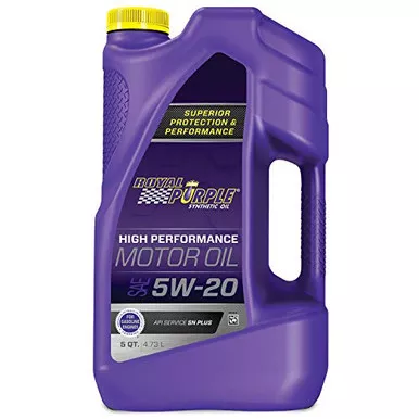 Royal Purple 51520 High Performance Synthetic Motor Oil 5W-20 5 Quart