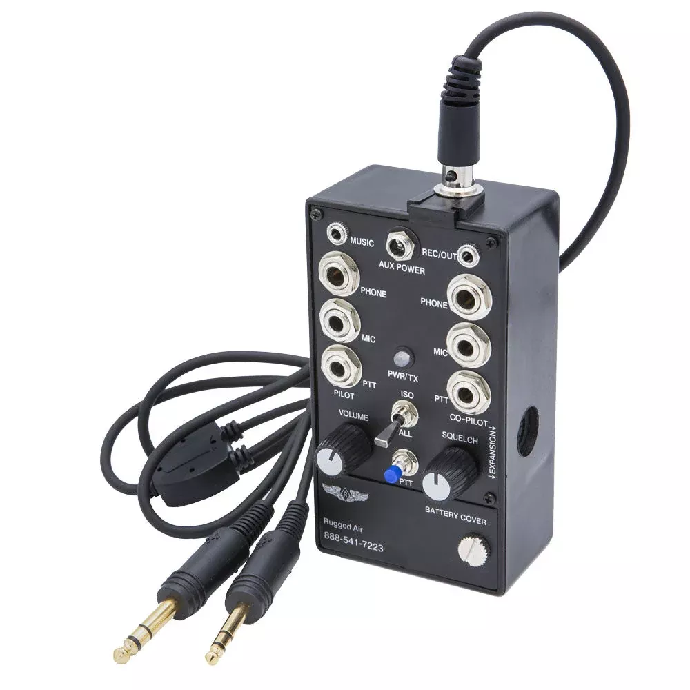 Rugged Air Rugged Air RRP2EX 2 Place Expandable General Aviation Pilot Intercom RRP2EX