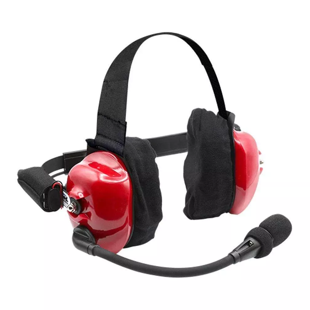 Rugged Radios H80 Track Talk Linkable Intercom Headset - Bring The Conversation To The Circle Track NASCAR event H80-RD
