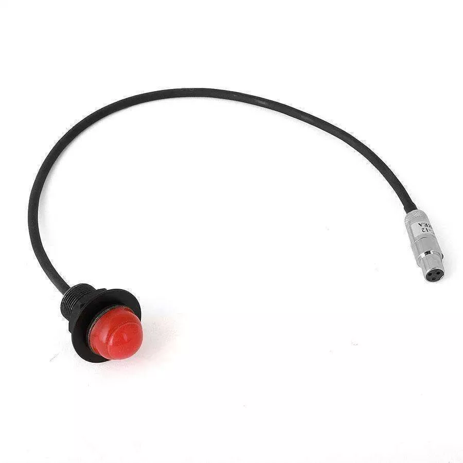 Rugged Radios Hole Mount Push to Talk Cable (PTT) with 12" Straight Cord for Intercoms PTT-HM-SC-12