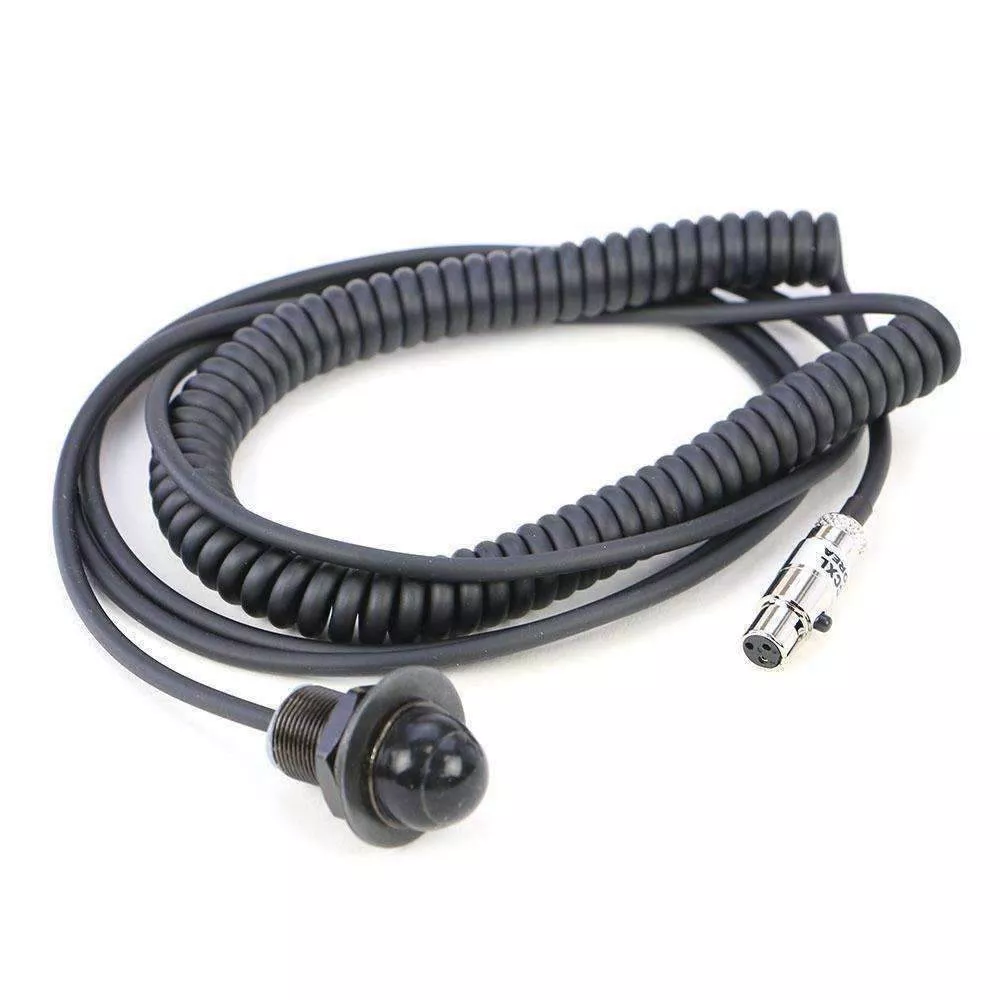 Rugged Radios Hole Mount Steering Wheel Push to Talk Cable (PTT) with Coil Cord for Intercoms PTT-HM-CCXL