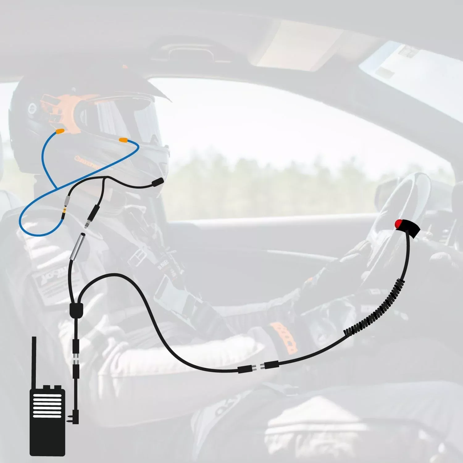 Rugged Radios NASCAR and IMSA Racing Communication System for Driver Only