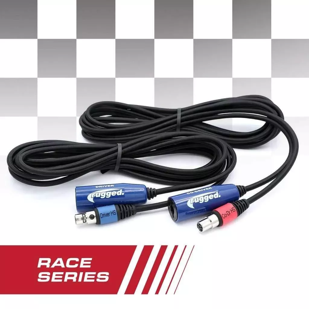 Rugged Radios OFFROAD 12' RACE SERIES Straight Cable to Intercom Driver and Co-Driver CS-OFF-RACE-KIT