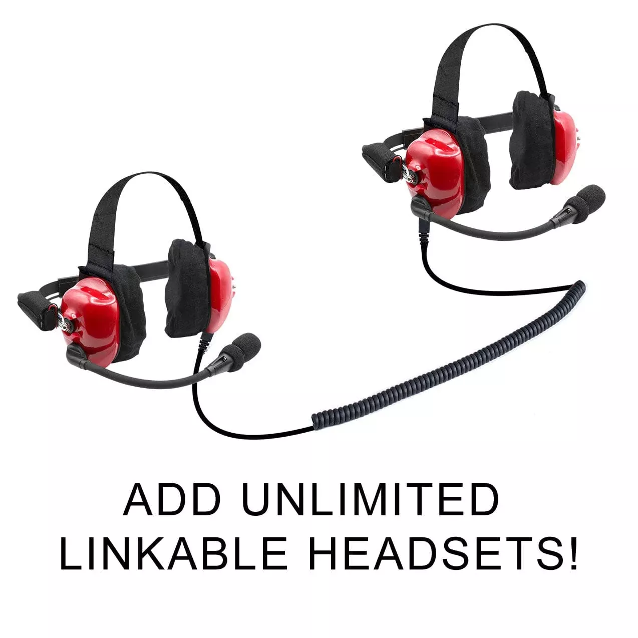 Rugged Radios PAIR – H80 Track Talk Linkable Intercom Headsets – Bring The Conversation To The Circle Track NASCAR event H80-X2