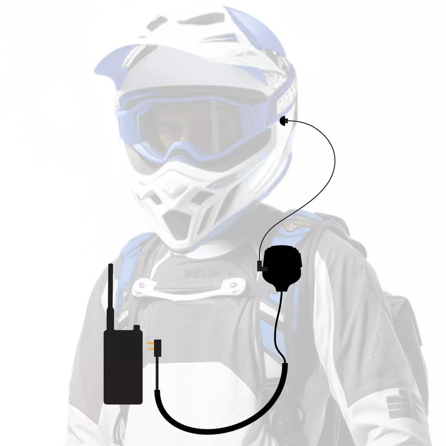 Rugged Radios PATROL Moto Kit - Ear Piece and Hand Mic